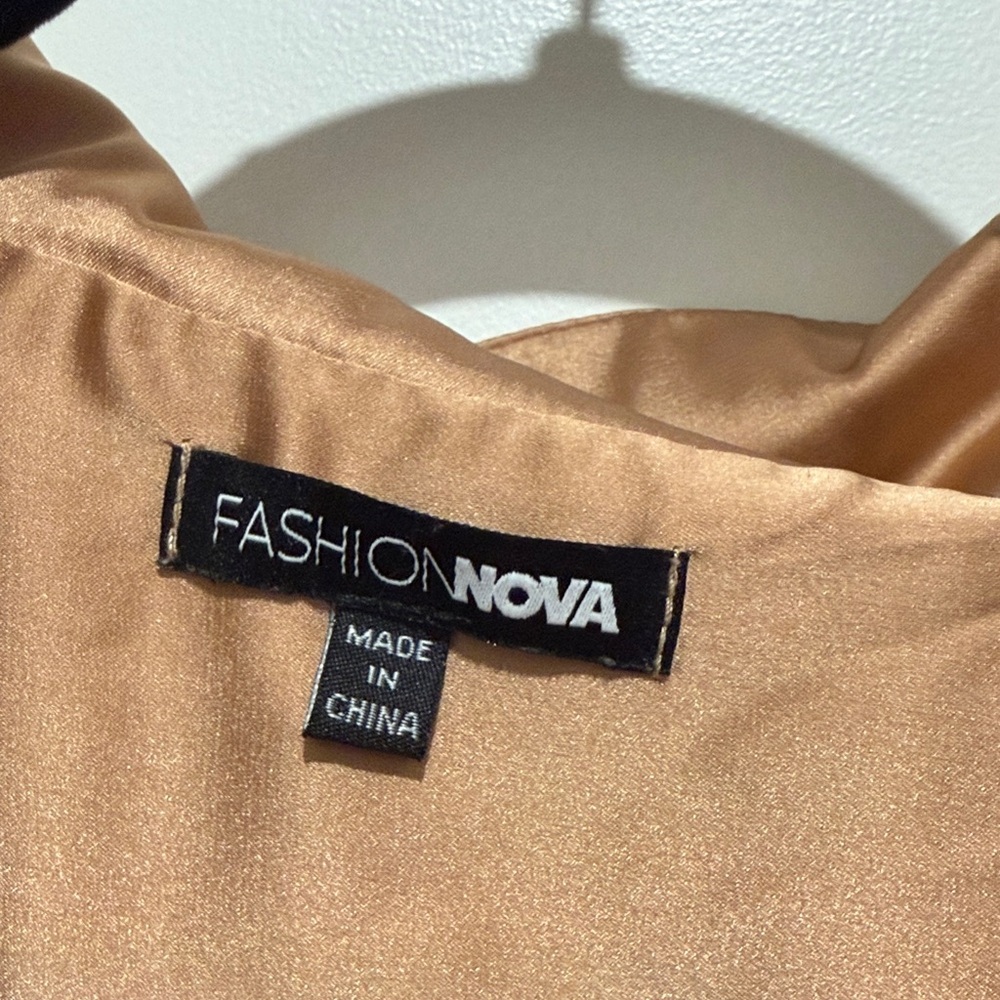 Fashion Nova Bronze Long Sleeve Bodysuit - Picture 3 of 7